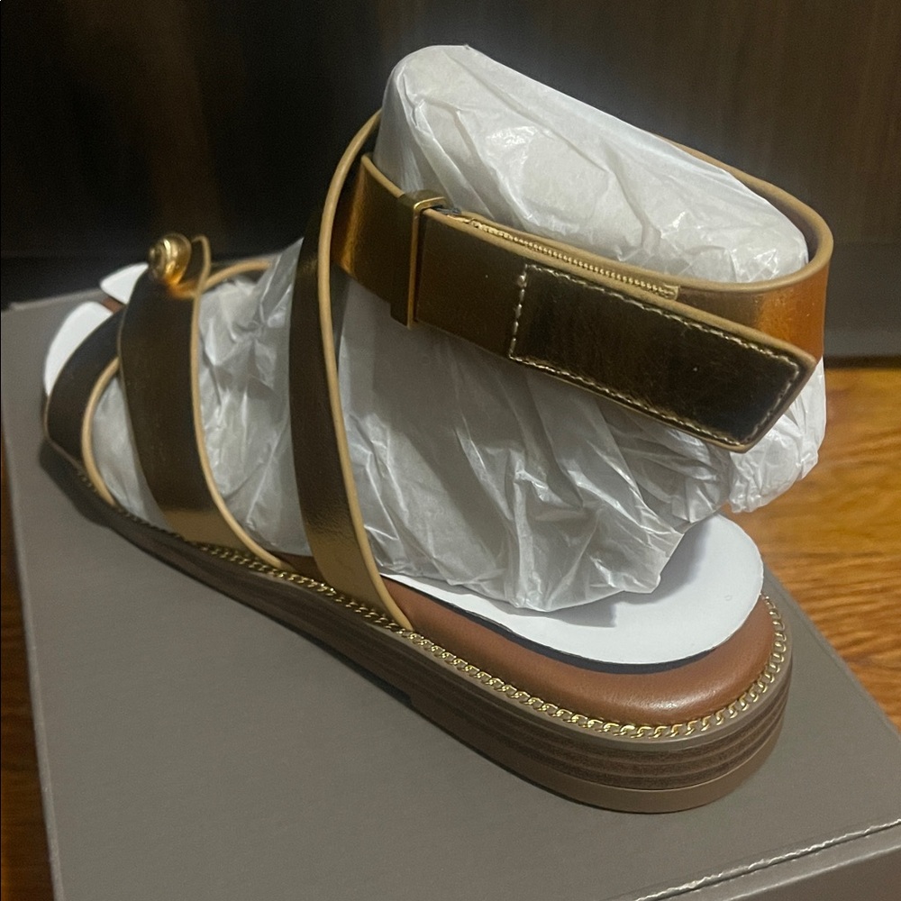 Franco Sarto Gold Glide Sandals - Picture 3 of 6